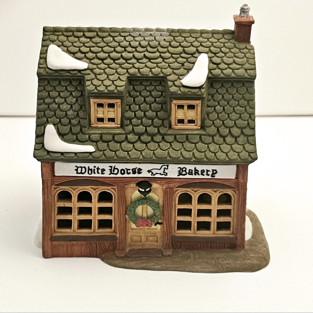 White Horse Bakery Holiday Decor in Green and Brown